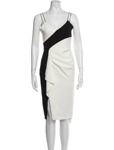 Pre-owned Parker Black Colorblock Pattern Knee-length Dress In Multi