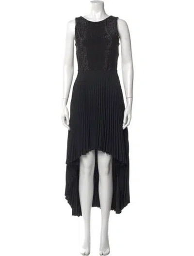 Pre-owned Parker Black Crew Neck Midi Length Dress In Black