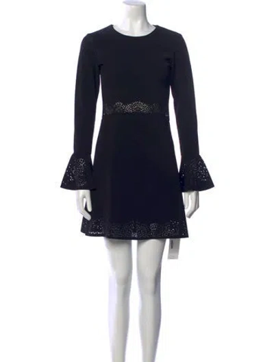 Pre-owned Parker Black Crew Neck Mini Dress In Multi