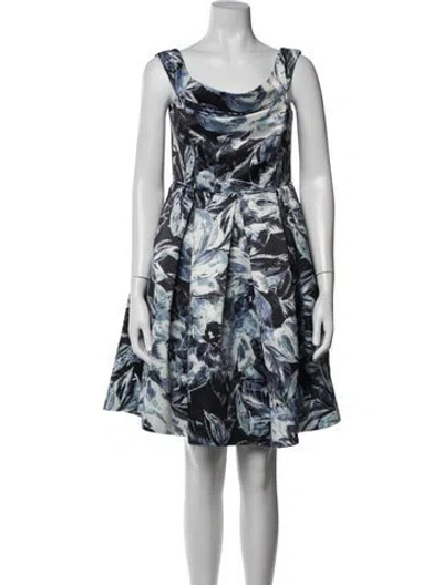 Pre-owned Parker Black Floral Print Mini Dress In Black