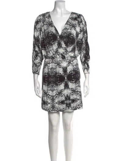 Pre-owned Parker Black Floral Print Mini Dress In Black