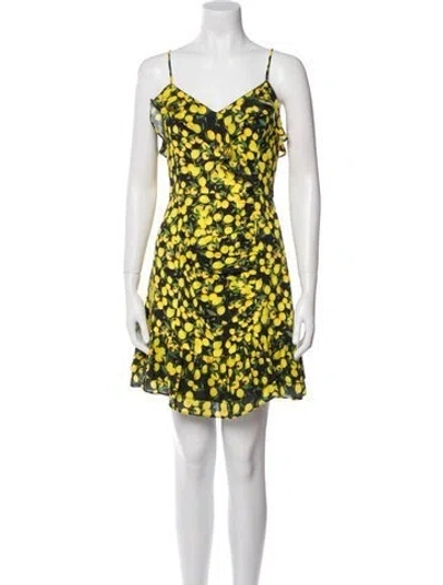 Pre-owned Parker Black Floral Print Mini Dress W/ Tags In Multi