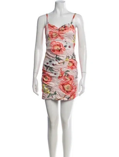 Pre-owned Parker Black Floral Print Mini Dress W/ Tags In Multi