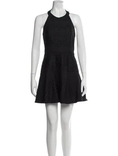 Pre-owned Parker Black Halterneck Mini Dress In Black