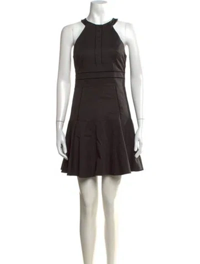 Pre-owned Parker Black Halterneck Mini Dress In Black