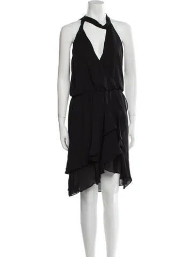 Pre-owned Parker Black Halterneck Mini Dress In Multi