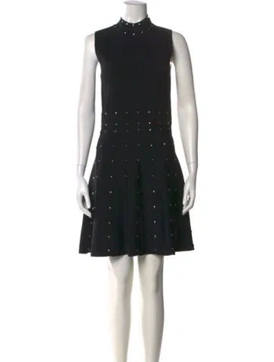 Pre-owned Parker Black Mock Neck Mini Dress In Black