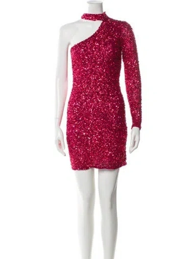 Pre-owned Parker Black One-shoulder Mini Dress In Multi