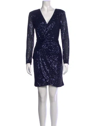 Pre-owned Parker Black Patterned Mini Dress In Black