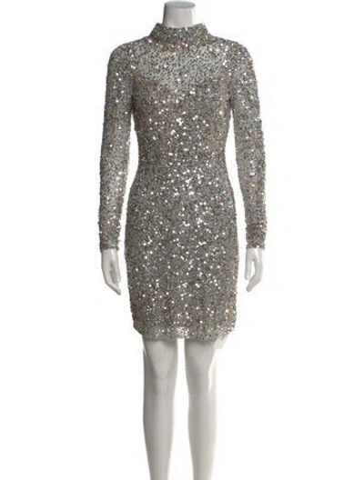 Pre-owned Parker Black Patterned Mini Dress In Gray