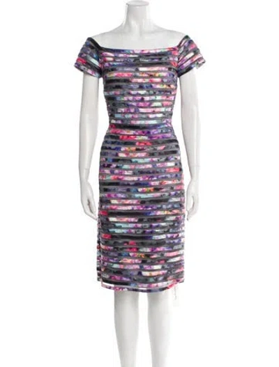 Pre-owned Parker Black Printed Knee-length Dress In Multi