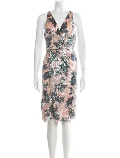 Pre-owned Parker Black Printed Knee-length Dress In Neutrals
