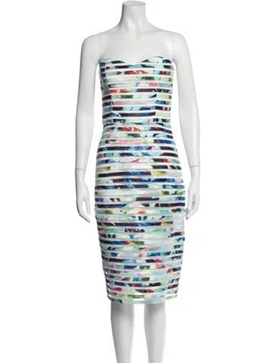 Pre-owned Parker Black Printed Knee-length Dress W/ Tags In White