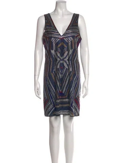 Pre-owned Parker Black Printed Mini Dress In Black