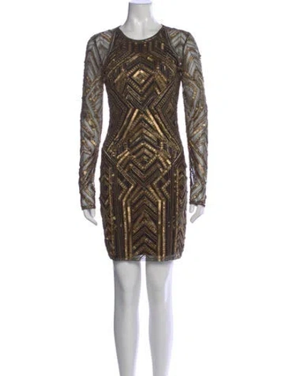 Pre-owned Parker Black Printed Mini Dress In Black