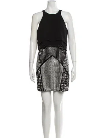 Pre-owned Parker Black Printed Mini Dress In Multi