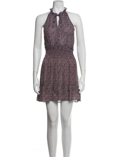 Pre-owned Parker Black Printed Mini Dress In Multicolor
