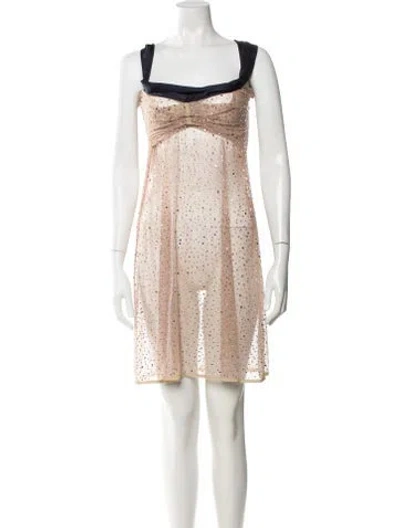 Pre-owned Parker Black Printed Mini Dress In Neutrals