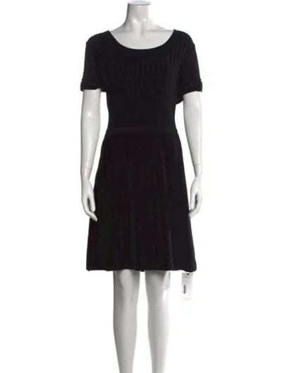 Pre-owned Parker Black Scoop Neck Knee-length Dress In Black