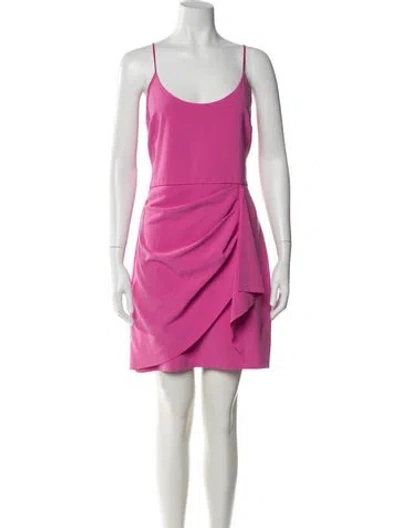 Pre-owned Parker Black Scoop Neck Mini Dress In Pink