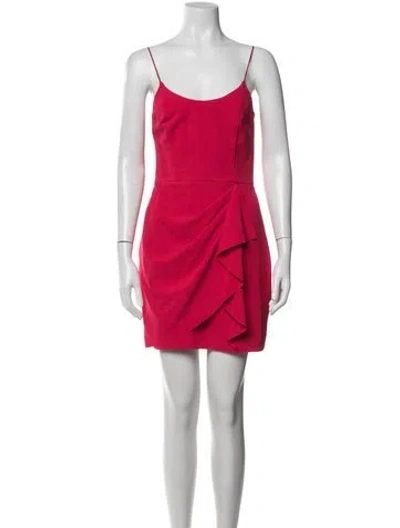 Pre-owned Parker Black Scoop Neck Mini Dress In Pink