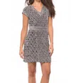 Parker Black Serena Beaded Mini Dress In Silver In Metallic