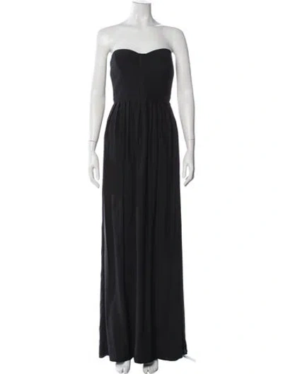 Pre-owned Parker Black Silk Long Dress In Black