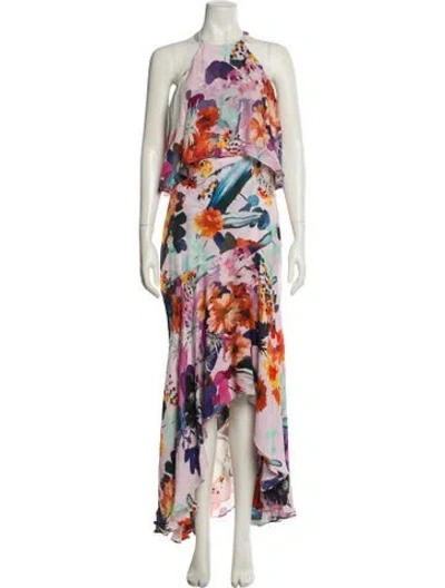 Pre-owned Parker Black Silk Long Dress In Multi