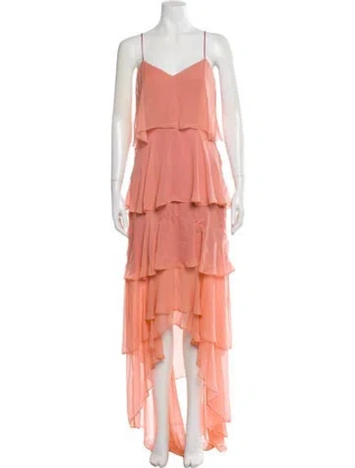 Pre-owned Parker Black Silk Long Dress In Pink