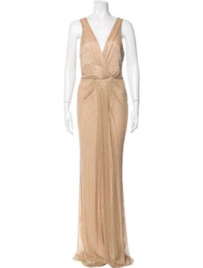 Pre-owned Parker Black Silk Long Dress W/ Tags In Neutrals