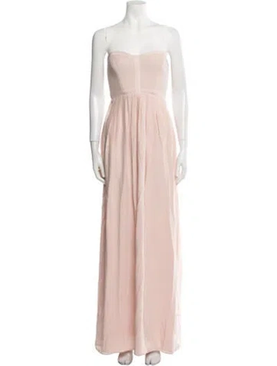 Pre-owned Parker Black Silk Long Dress W/ Tags In Pink