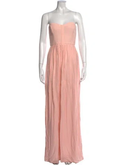 Pre-owned Parker Black Silk Long Dress W/ Tags In Pink