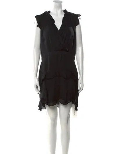 Pre-owned Parker Black Silk Mini Dress In Black