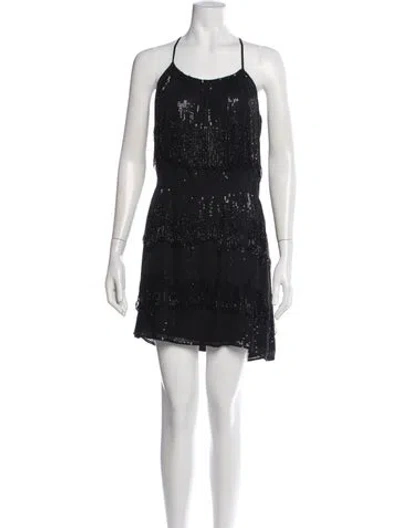 Pre-owned Parker Black Silk Mini Dress In Black