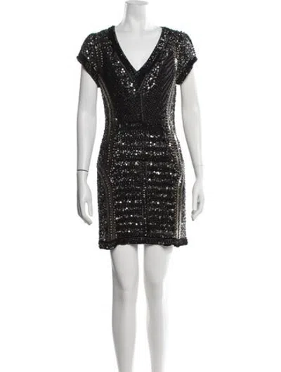 Pre-owned Parker Black Silk Mini Dress In Black