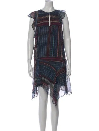 Pre-owned Parker Black Silk Mini Dress In Blue