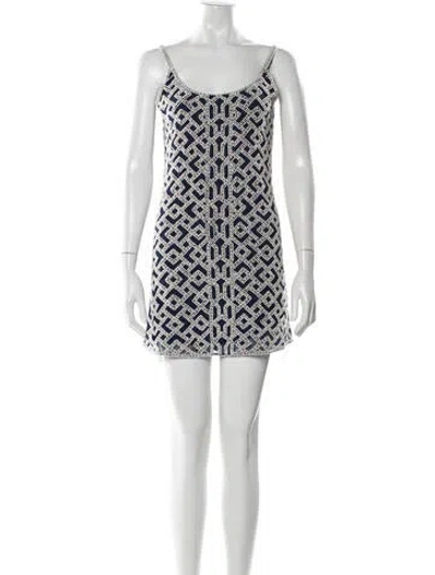 Pre-owned Parker Black Silk Mini Dress In Blue