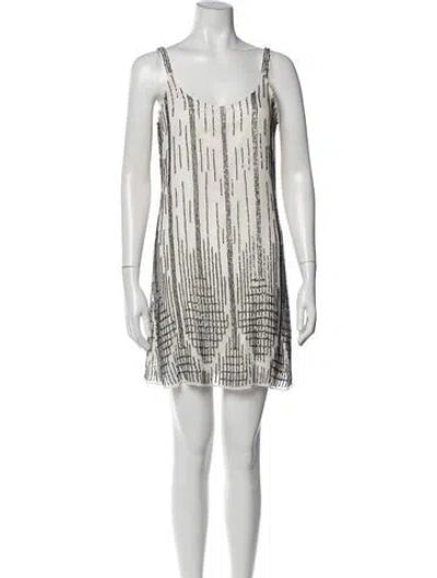 Pre-owned Parker Black Silk Mini Dress In Gray