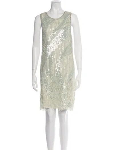 Pre-owned Parker Black Silk Mini Dress In Green