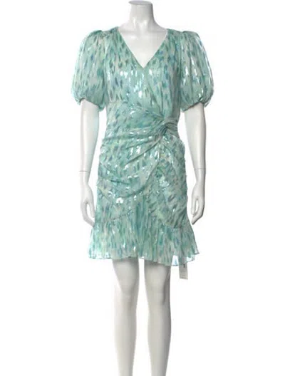 Pre-owned Parker Black Silk Mini Dress In Green