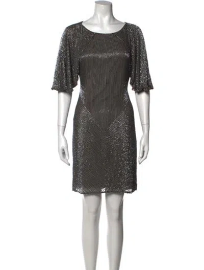 Pre-owned Parker Black Silk Mini Dress In Grey