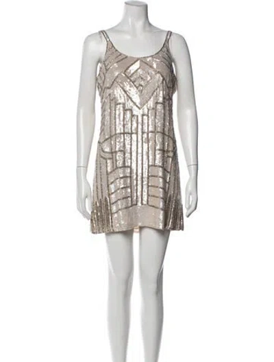 Pre-owned Parker Black Silk Mini Dress In Neutral