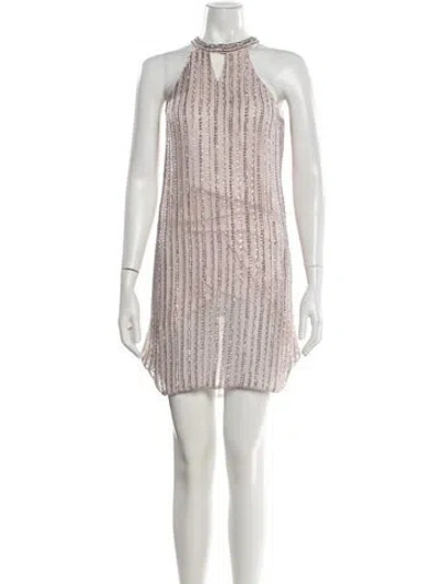 Pre-owned Parker Black Silk Mini Dress In Pink
