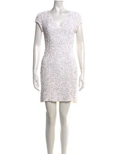 Pre-owned Parker Black Silk Mini Dress W/ Tags In White
