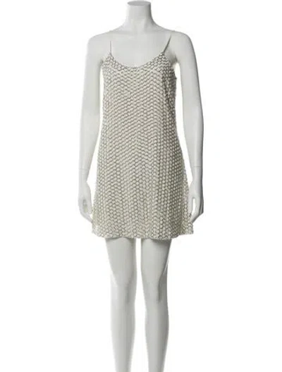 Pre-owned Parker Black Silk Mini Dress In White