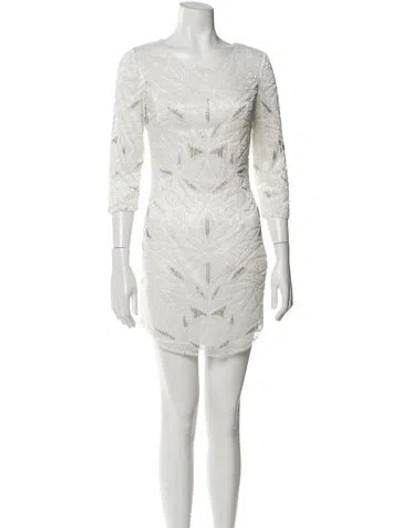 Pre-owned Parker Black Silk Mini Dress In White