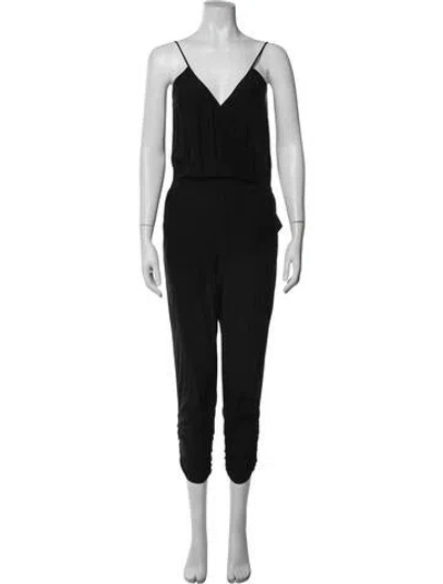 Pre-owned Parker Black Silk V-neck Jumpsuit In Blue