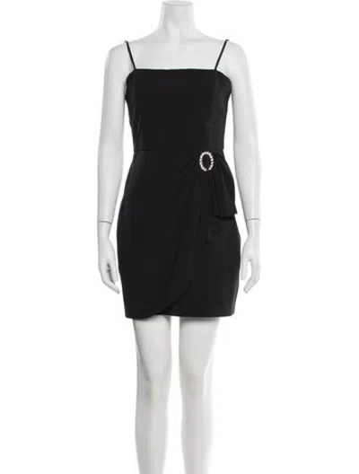 Pre-owned Parker Black Square Neckline Mini Dress In Black