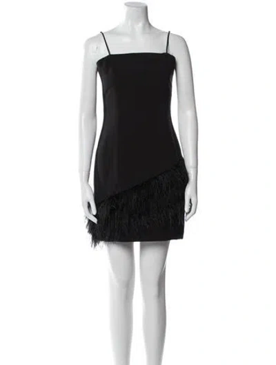 Pre-owned Parker Black Square Neckline Mini Dress In Multi