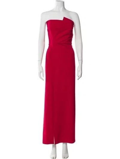 Pre-owned Parker Black Strapless Long Dress In Pink